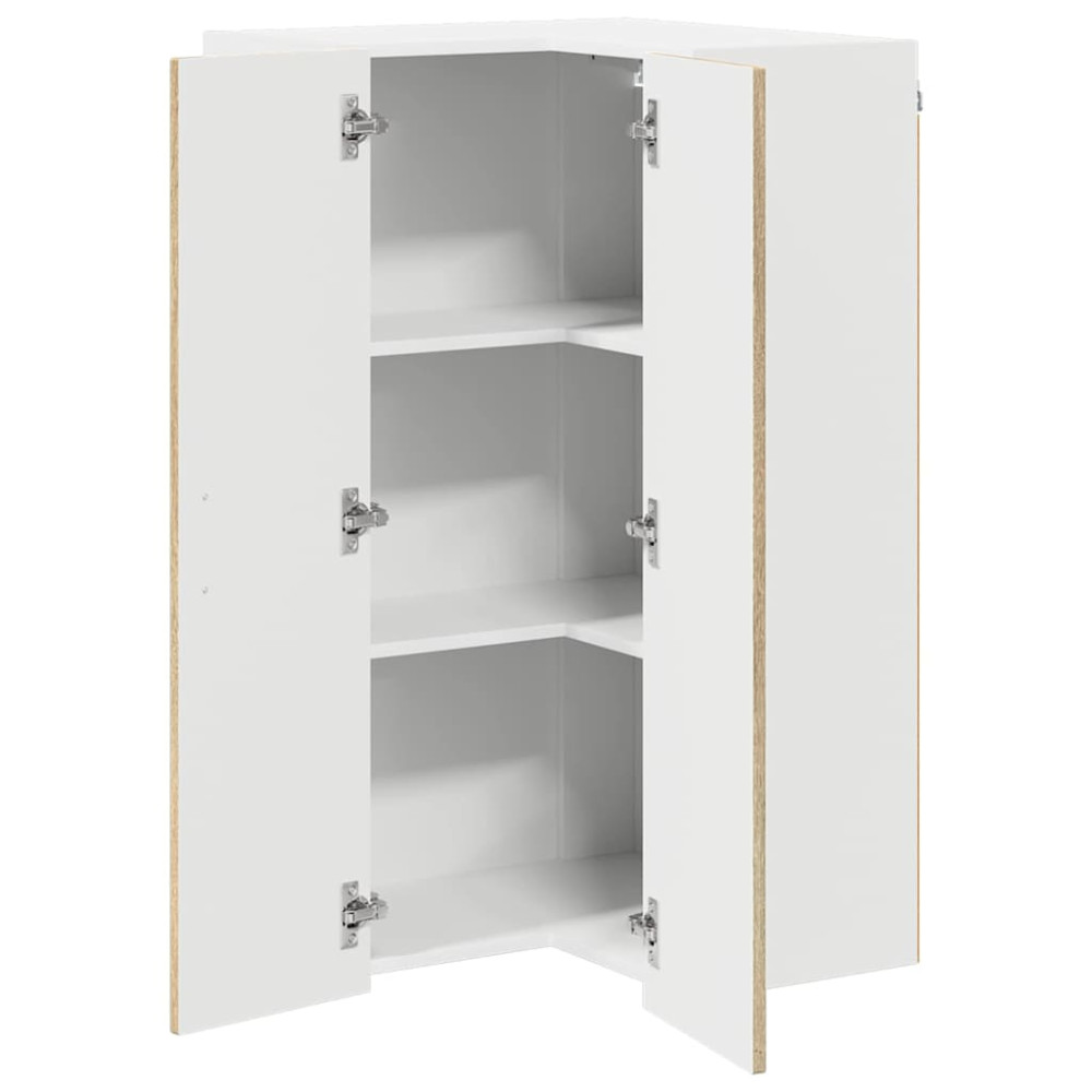 Produktbild för Vägghörnskåp LUCCA Sonoma-ek 57 x 57 x 100 cm Konstruerat trä