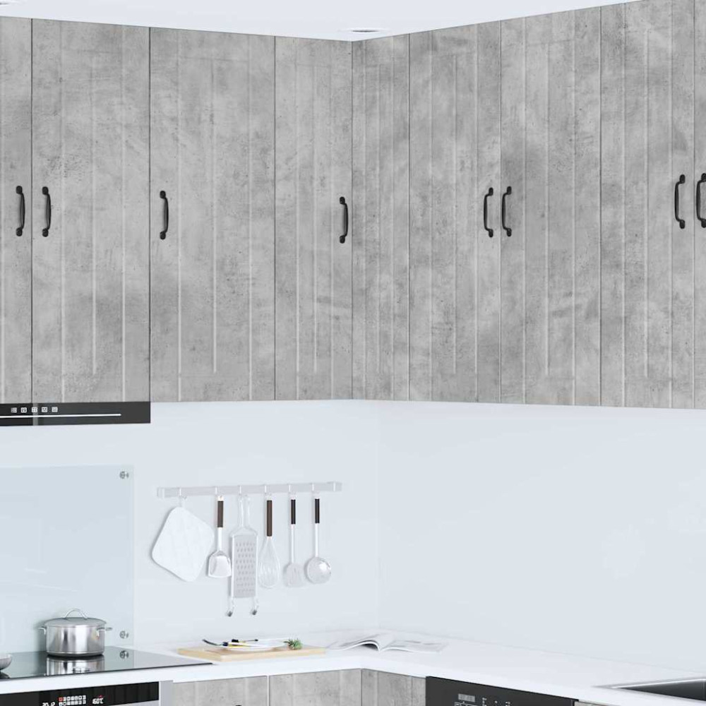 Produktbild för Vägghörnskåp LUCCA Betonggrå 57 x 57 x 100 cm Konstruerat trä