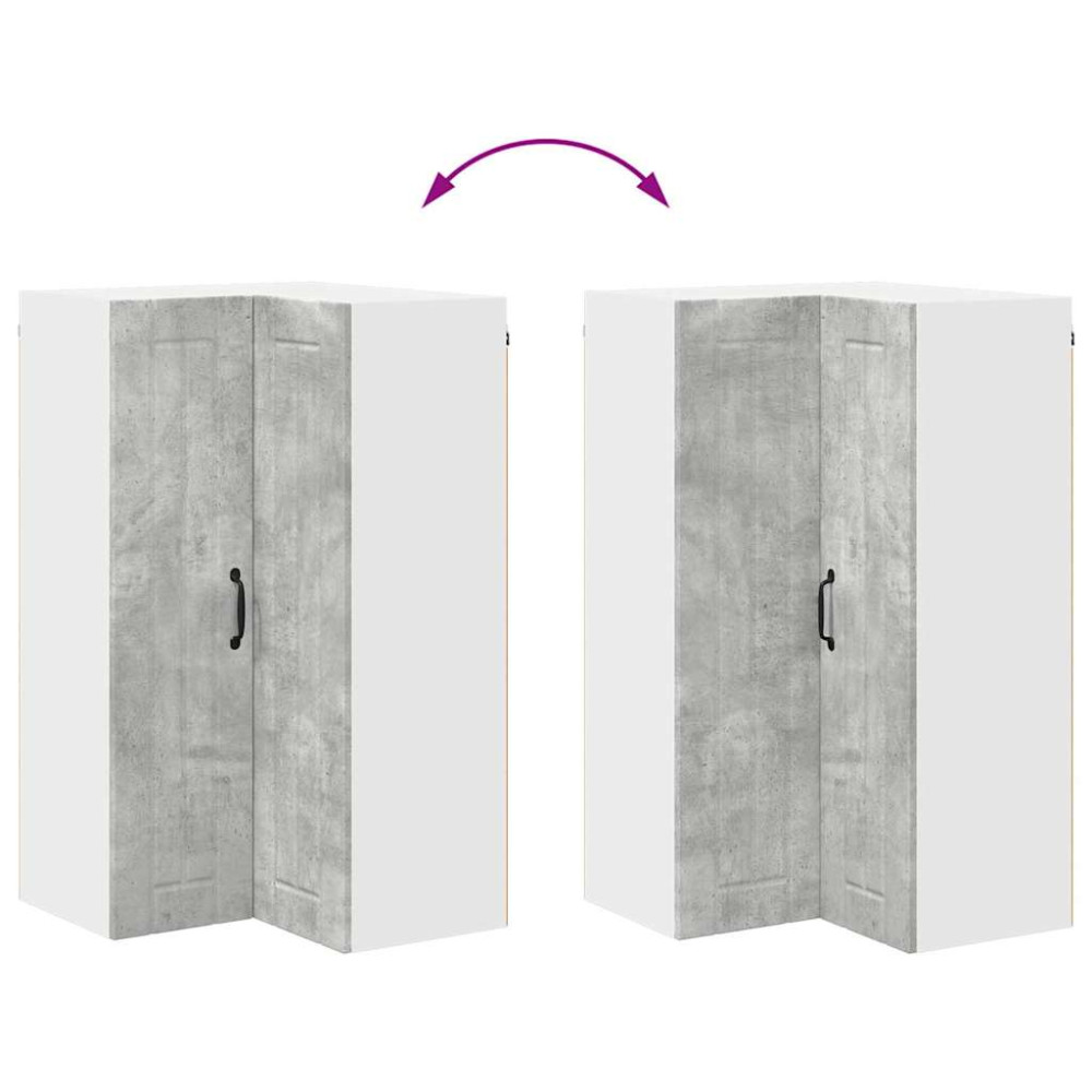 Produktbild för Vägghörnskåp LUCCA Betonggrå 57 x 57 x 100 cm Konstruerat trä