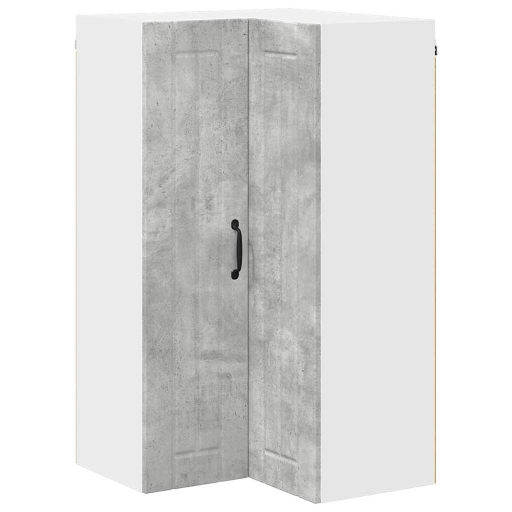 Produktbild för Vägghörnskåp LUCCA Betonggrå 57 x 57 x 100 cm Konstruerat trä