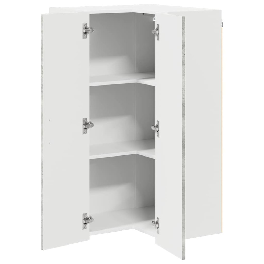 Produktbild för Vägghörnskåp LUCCA Betonggrå 57 x 57 x 100 cm Konstruerat trä