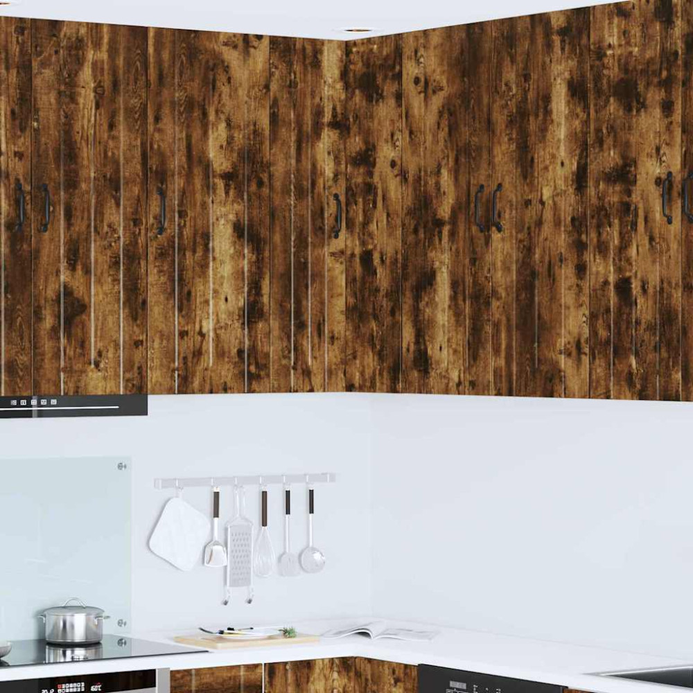 Produktbild för Vägghörnskåp LUCCA Rökt ek 57 x 57 x 100 cm Konstruerat trä