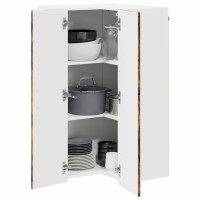 Produktbild för Vägghörnskåp LUCCA Rökt ek 57 x 57 x 100 cm Konstruerat trä