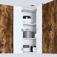 Produktbild för Vägghörnskåp LUCCA Rökt ek 57 x 57 x 100 cm Konstruerat trä