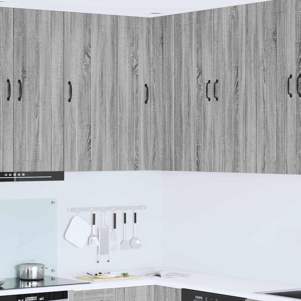 Produktbild för Vägghörnskåp LUCCA Grå sonoma-ek 57 x 57 x 100 cm