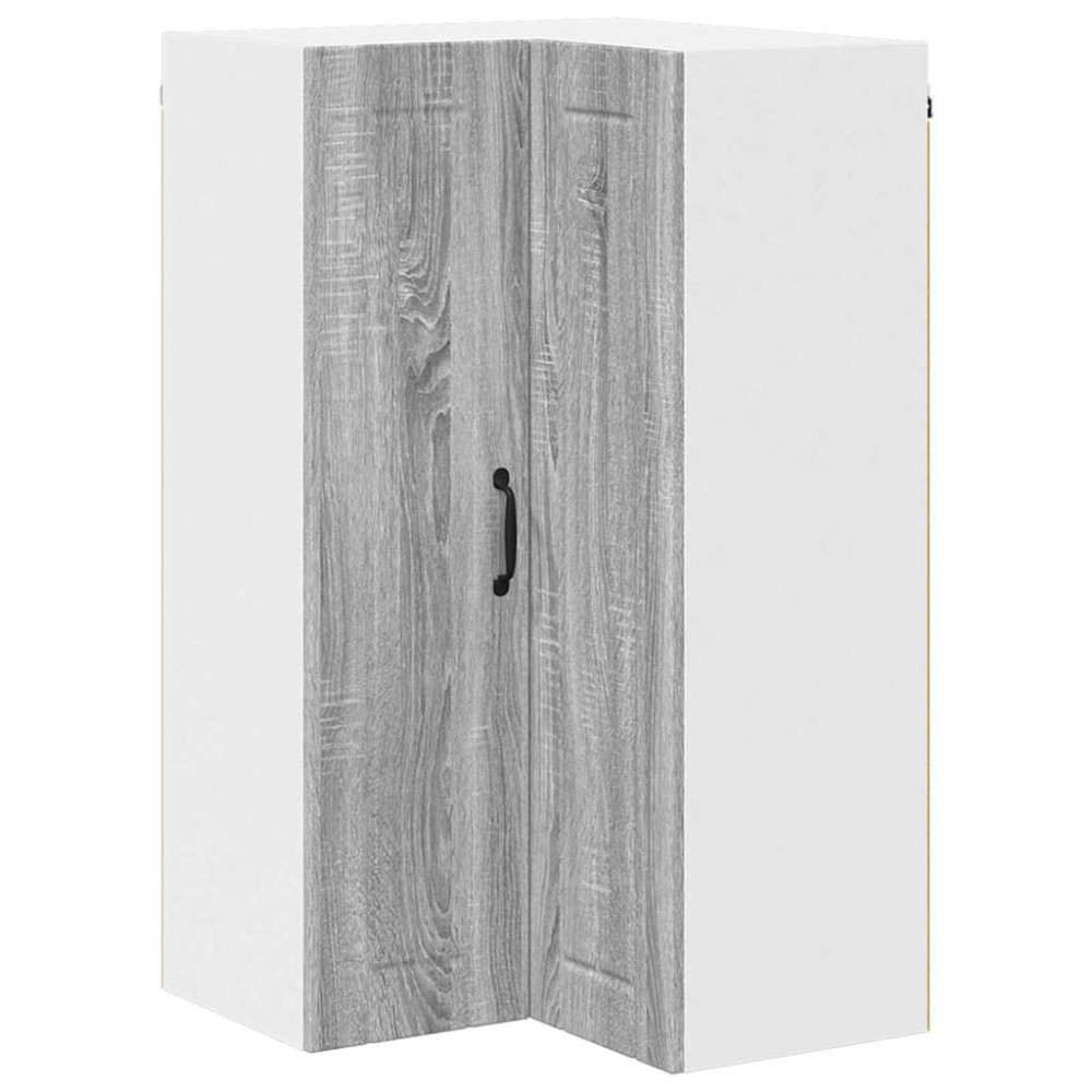 Produktbild för Vägghörnskåp LUCCA Grå sonoma-ek 57 x 57 x 100 cm