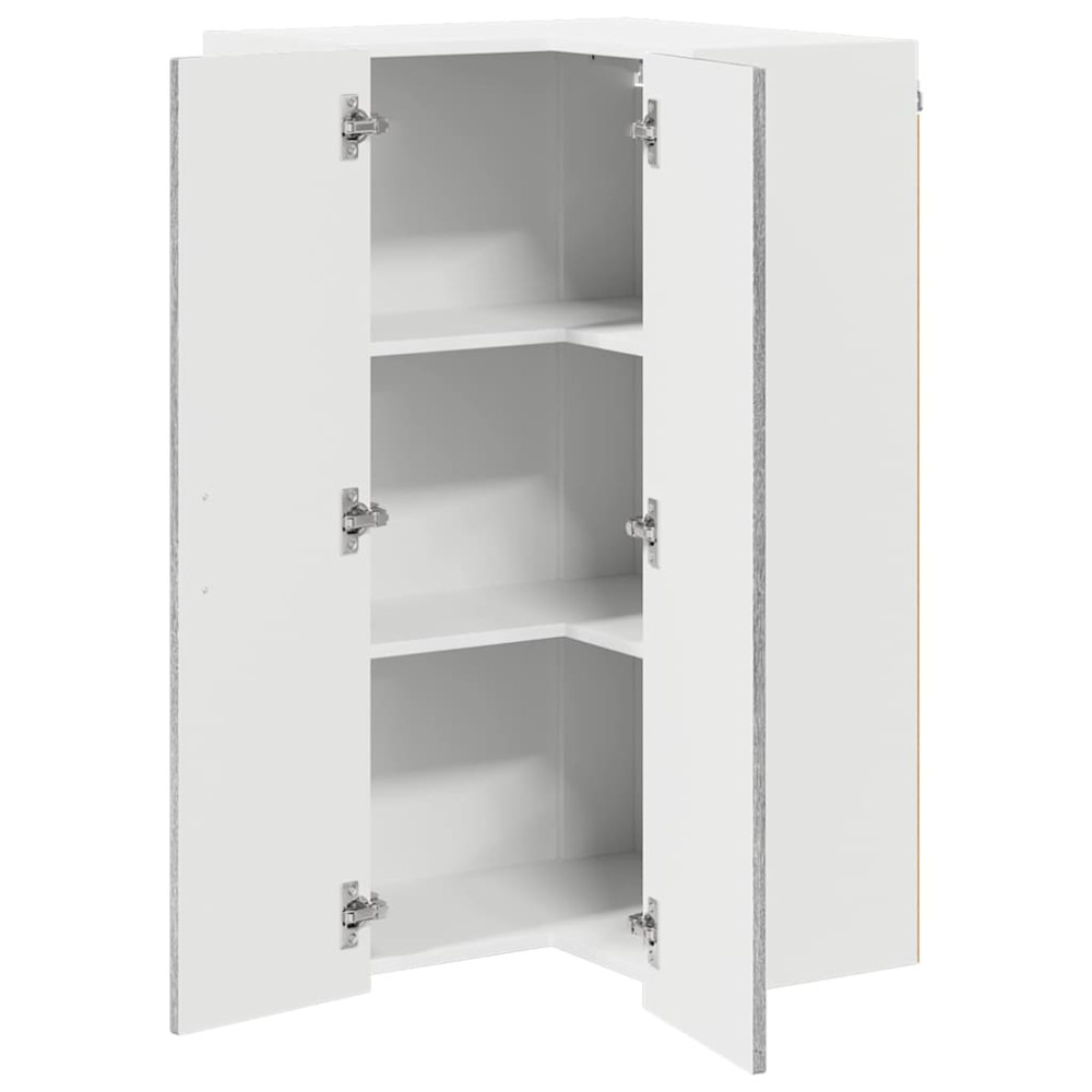 Produktbild för Vägghörnskåp LUCCA Grå sonoma-ek 57 x 57 x 100 cm