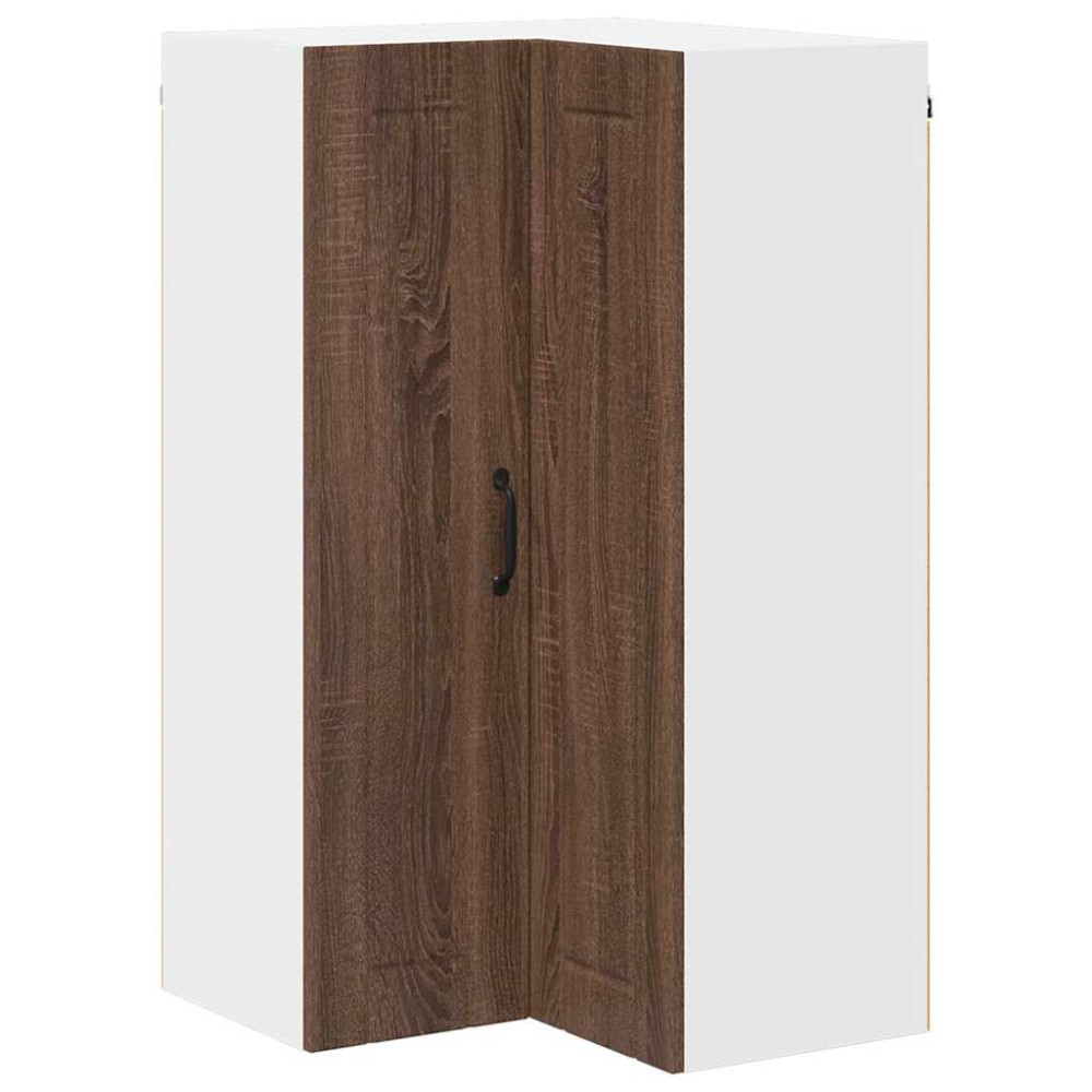 Produktbild för Vägghörnskåp LUCCA Brun ek 57 x 57 x 100 cm Konstruerat trä