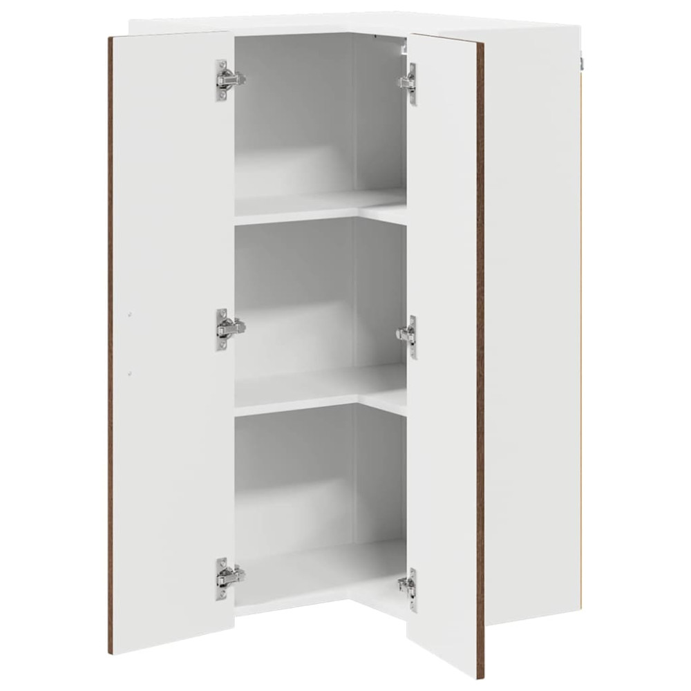 Produktbild för Vägghörnskåp LUCCA Brun ek 57 x 57 x 100 cm Konstruerat trä