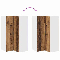 Produktbild för Vägghörnskåp LUCCA Gammalt trä 57 x 57 x 100 cm Konstruerat trä