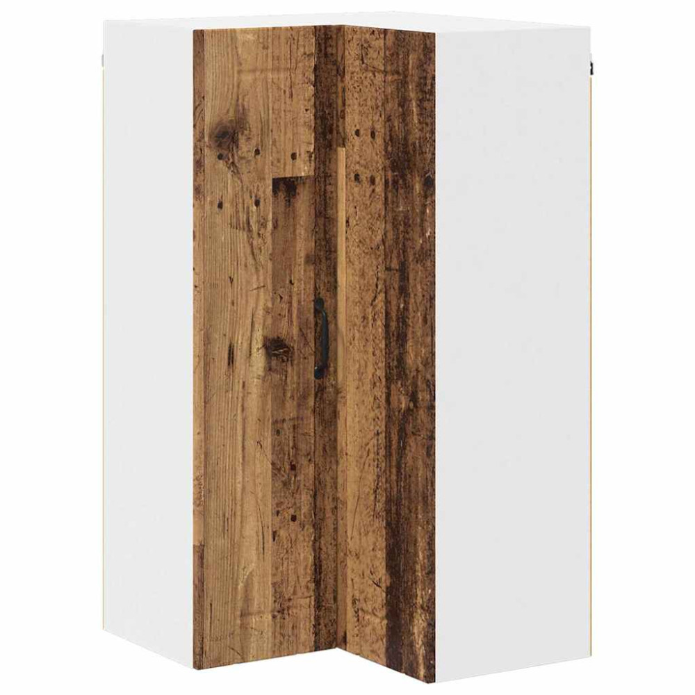 Produktbild för Vägghörnskåp LUCCA Gammalt trä 57 x 57 x 100 cm Konstruerat trä