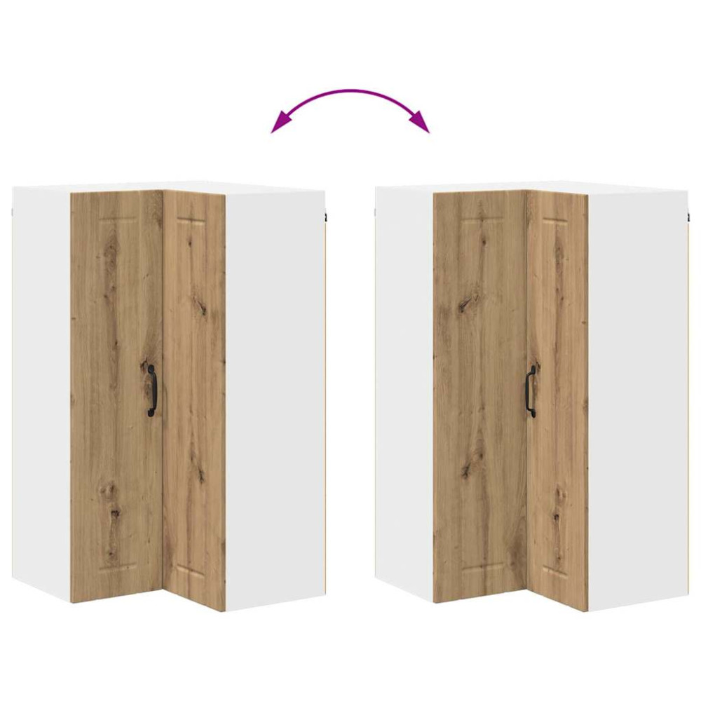Produktbild för Vägghörnskåp LUCCA Artisan-ek 57 x 57 x 100 cm Konstruerat trä