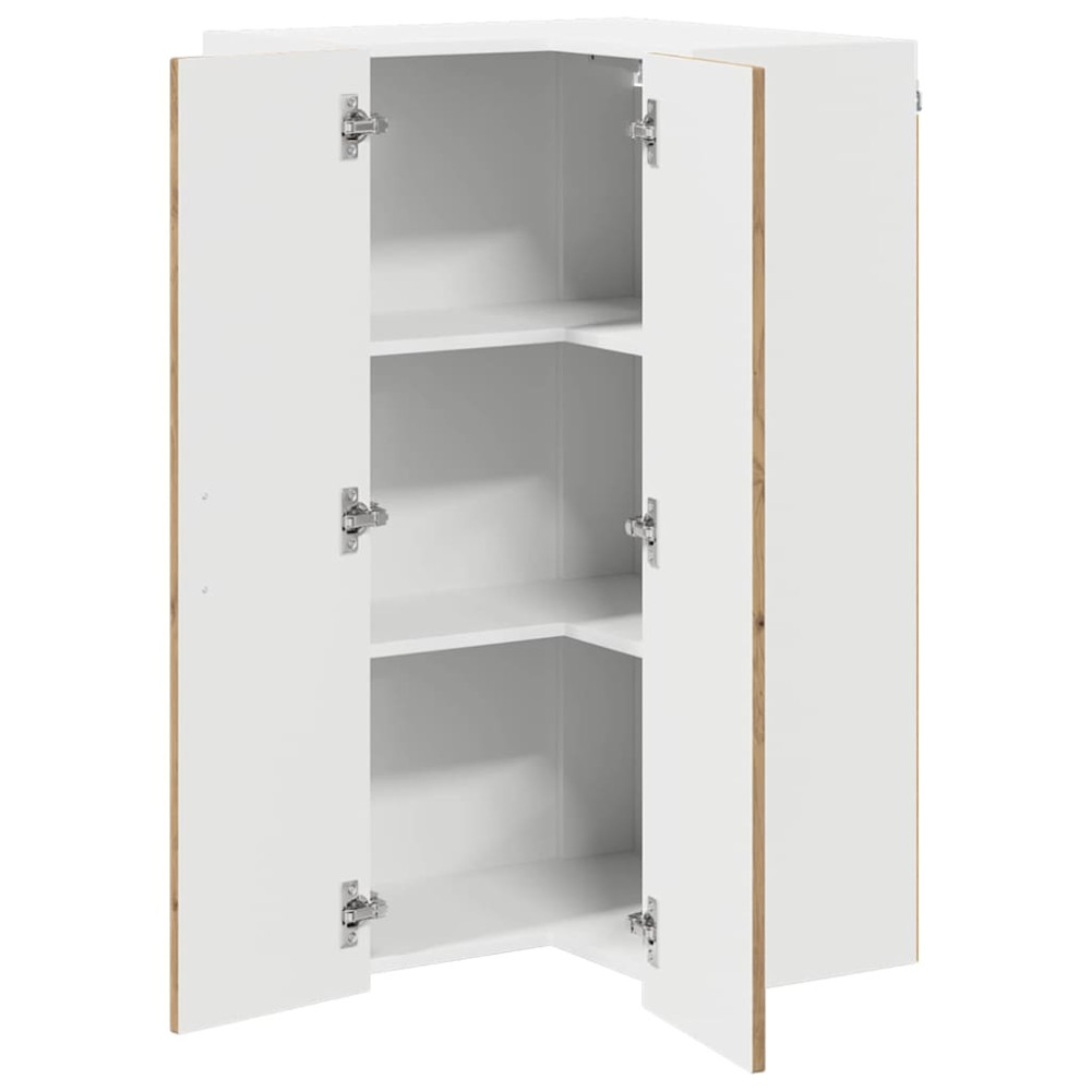 Produktbild för Vägghörnskåp LUCCA Artisan-ek 57 x 57 x 100 cm Konstruerat trä