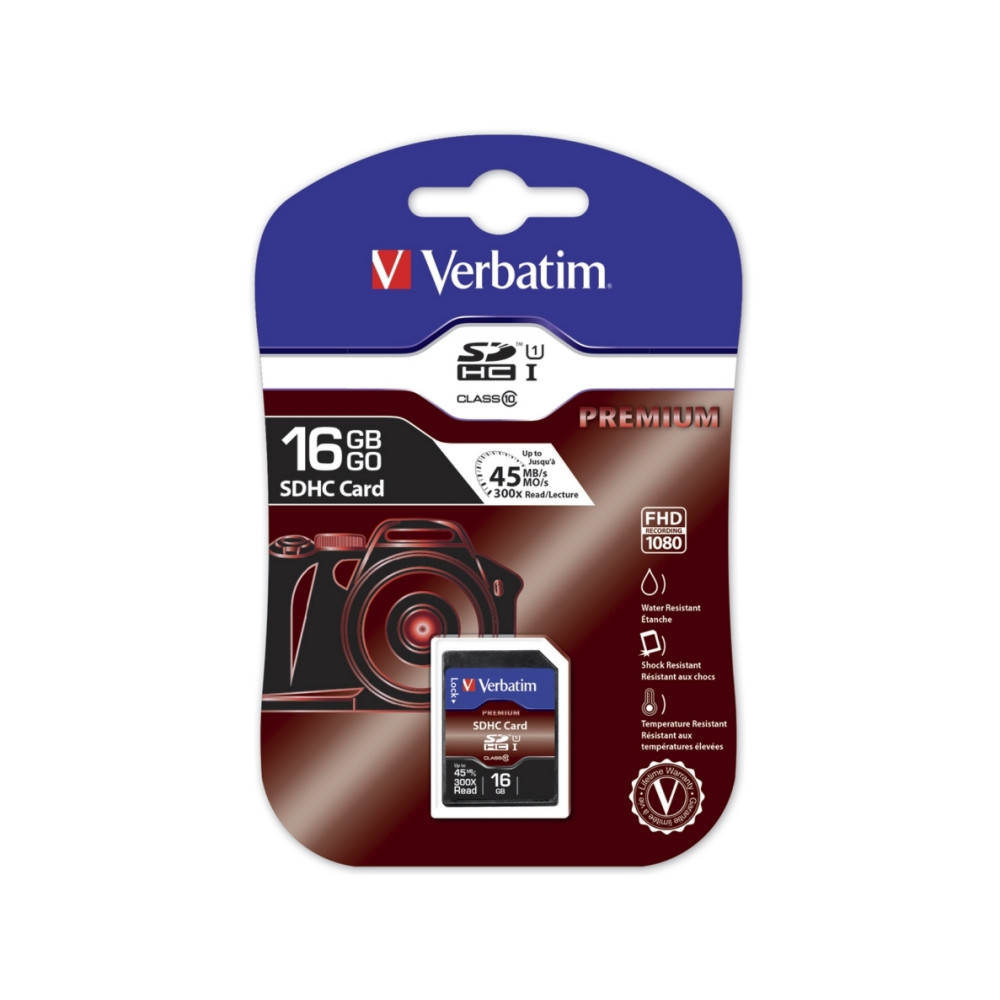 Produktbild för Verbatim - flash-minneskort - 16 GB - SDHC