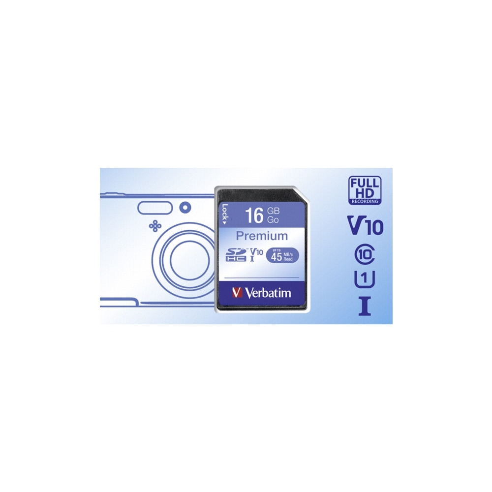 Produktbild för Verbatim - flash-minneskort - 16 GB - SDHC