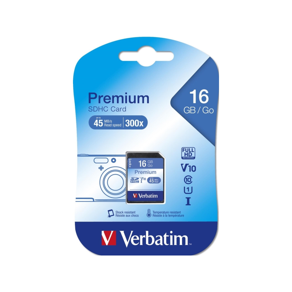 Produktbild för Verbatim - flash-minneskort - 16 GB - SDHC
