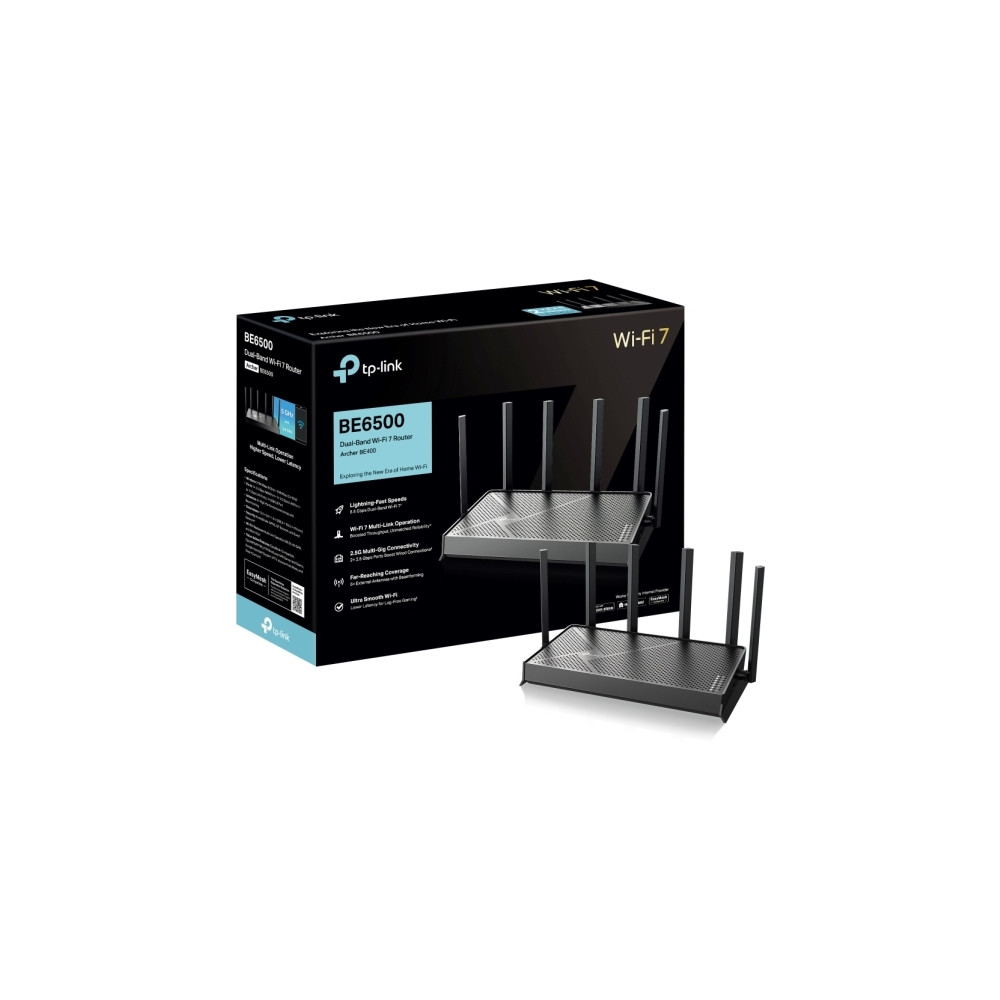 Produktbild för TP-Link Archer BE400 V1 - trådlös router - Wi-Fi 7 - skrivbordsmodell