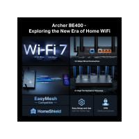 Produktbild för TP-Link Archer BE400 V1 - trådlös router - Wi-Fi 7 - skrivbordsmodell