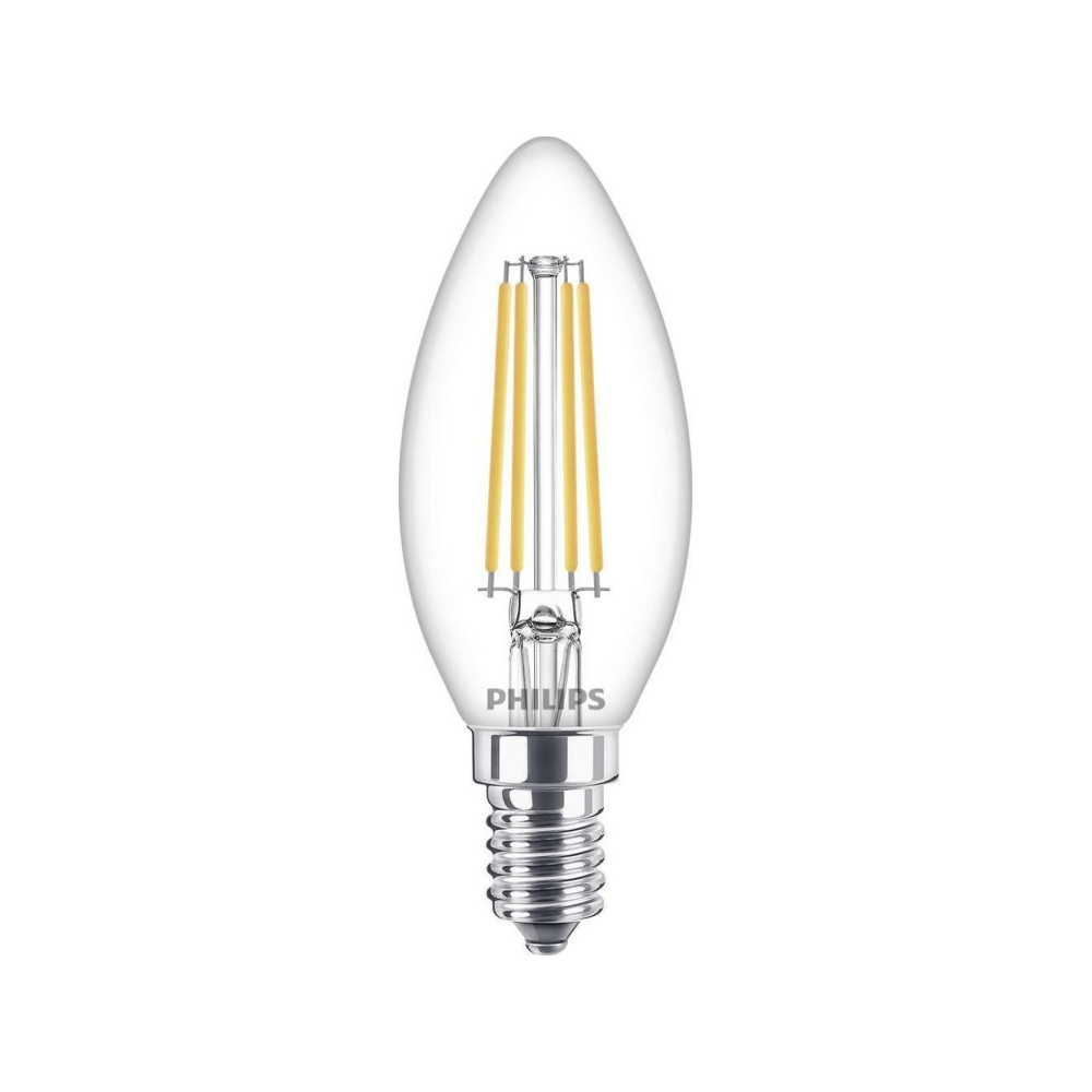Produktbild för Philips LED - LED-glödlampa - form: ljus - E14 - 6.5 W - varmt vitt ljus - 2700 K - klar