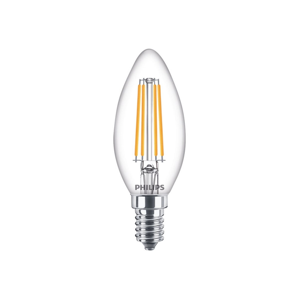 Produktbild för Philips LED - LED-glödlampa - form: ljus - E14 - 6.5 W - varmt vitt ljus - 2700 K - klar