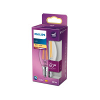 Produktbild för Philips LED - LED-glödlampa - form: ljus - E14 - 6.5 W - varmt vitt ljus - 2700 K - klar