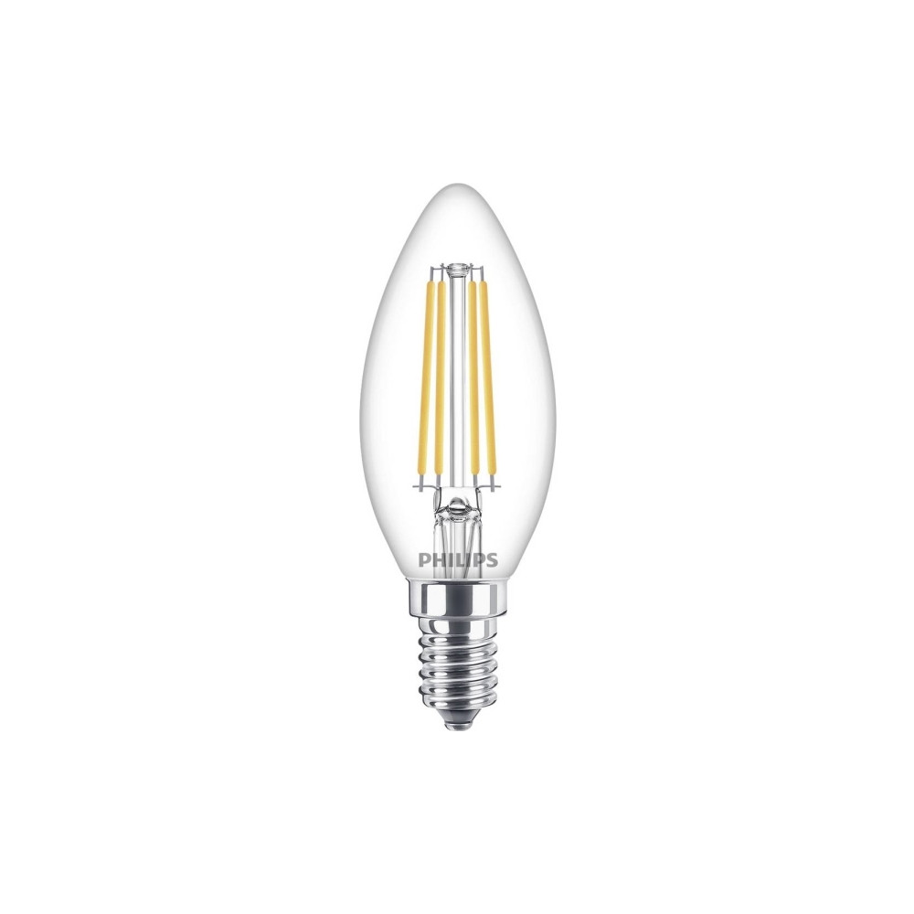 Produktbild för Philips LED - LED-glödlampa - form: ljus - E14 - 6.5 W - varmt vitt ljus - 2700 K - klar