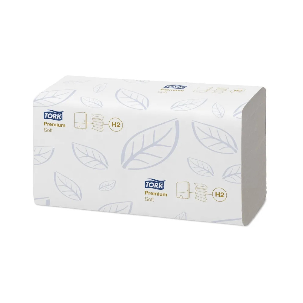 Produktbild för Tork Premium Soft H2 - pappershandduk - 110 ark - kvartsvikning - vit
