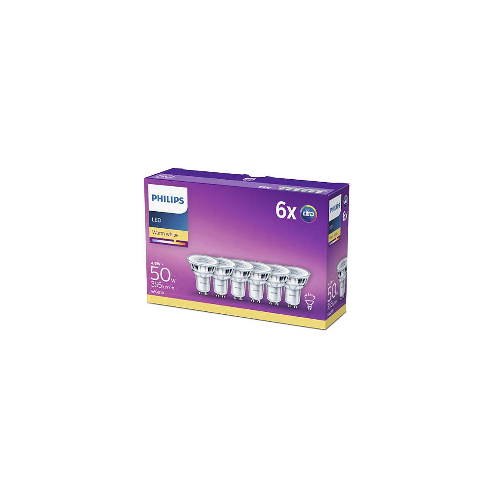 Produktbild för Philips LED - LED-spotlight - GU10 - 4.6 W - varmt vitt ljus - 2700 K