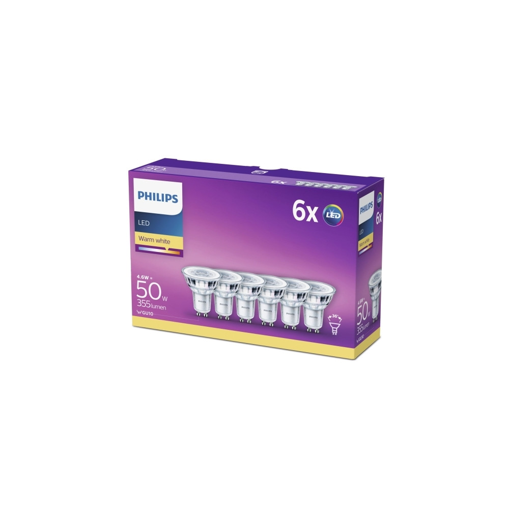 Produktbild för Philips LED - LED-spotlight - GU10 - 4.6 W - varmt vitt ljus - 2700 K