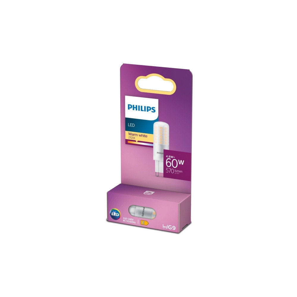 Produktbild för Philips - LED-glödlampa - form: kapsyl - G9 - 4.8 W - varmt vitt ljus - 2700 K