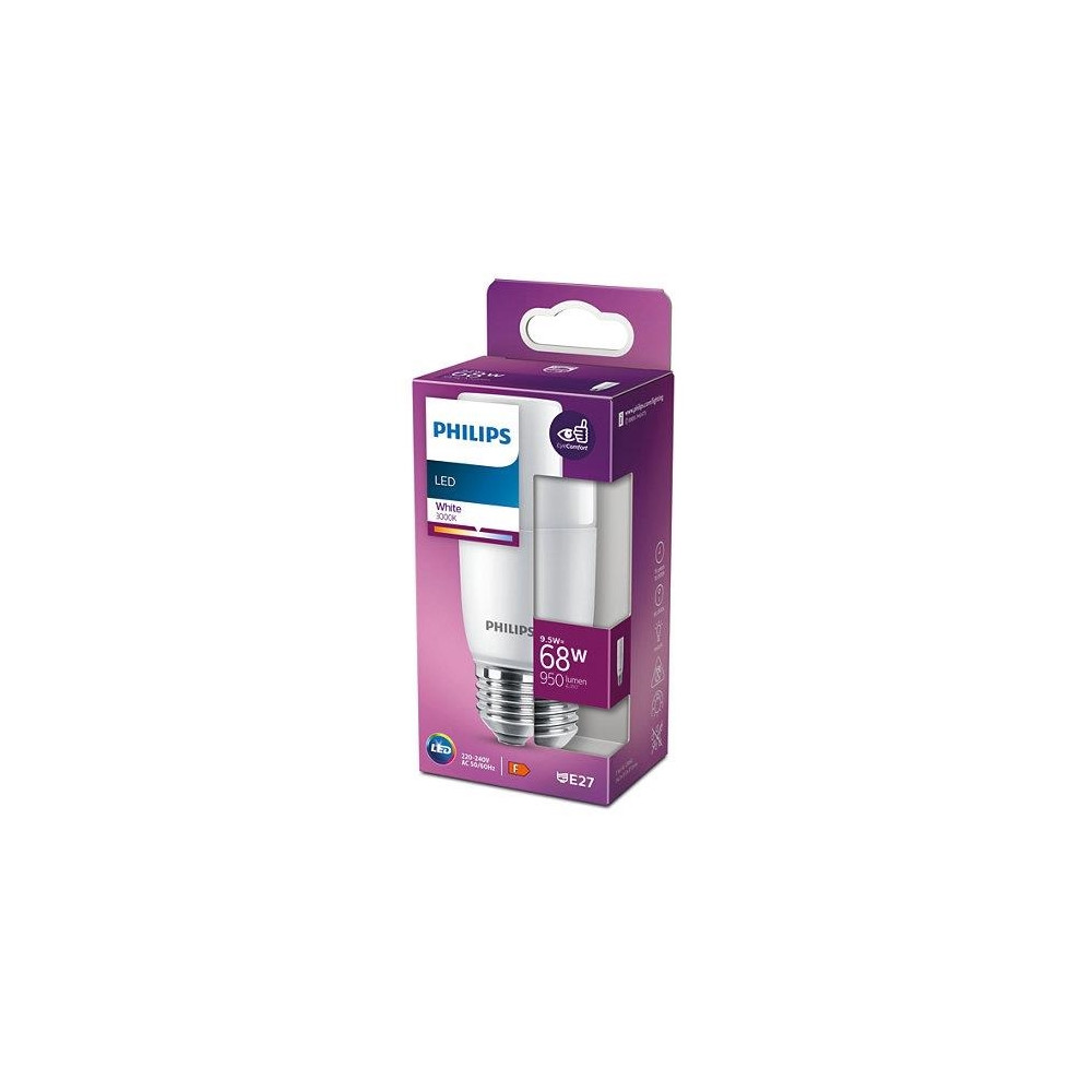 Produktbild för Philips LED Stick - LED-glödlampa - form: T38 - glaserad finish - E27 - 9.5 W - vitt ljus - 3000 K