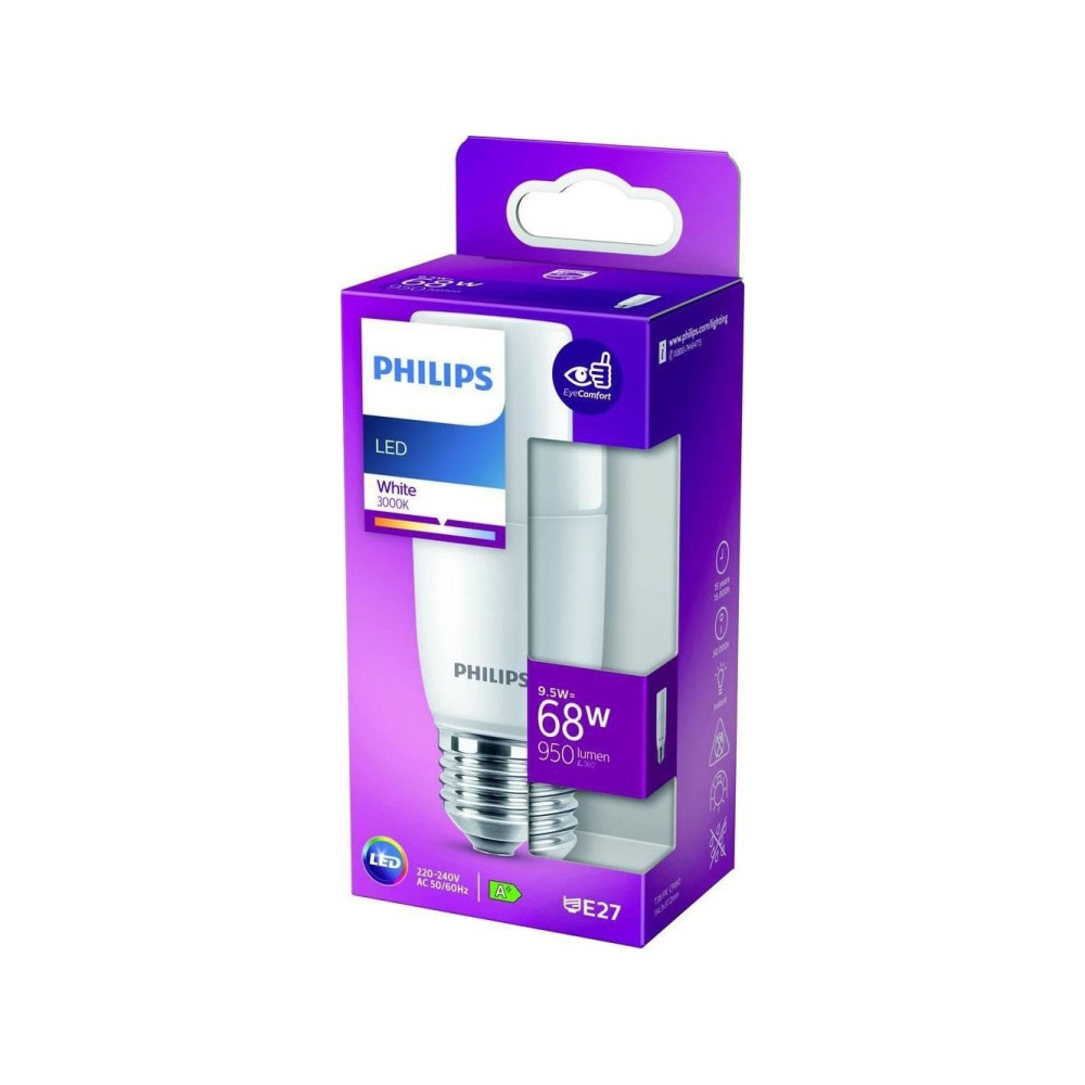 Produktbild för Philips LED Stick - LED-glödlampa - form: T38 - glaserad finish - E27 - 9.5 W - vitt ljus - 3000 K