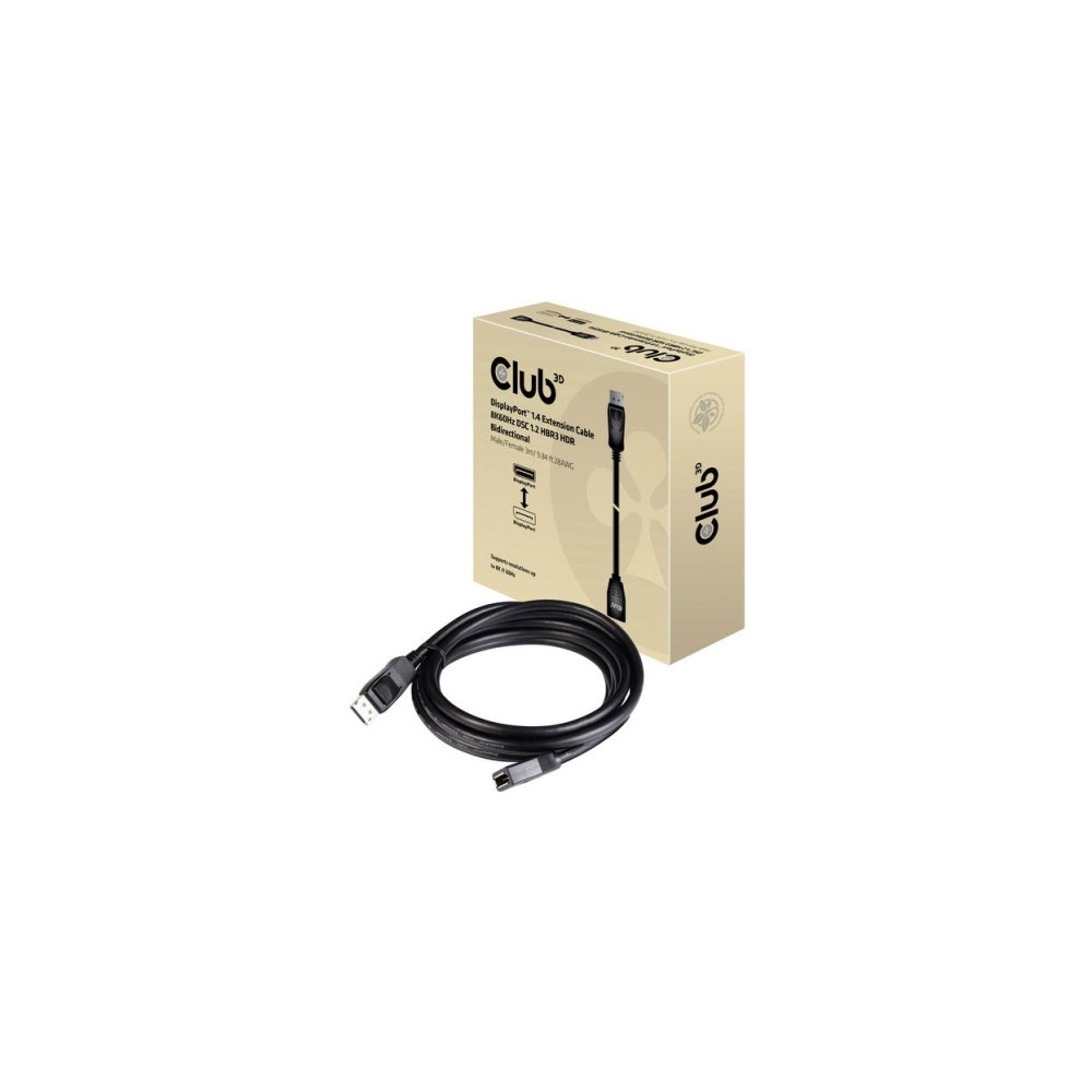 Produktbild för Club 3D - DisplayPort-förlängningskabel - DisplayPort till DisplayPort - 3 m