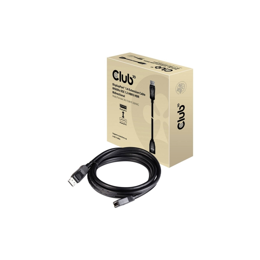 Produktbild för Club 3D - DisplayPort-förlängningskabel - DisplayPort till DisplayPort - 3 m
