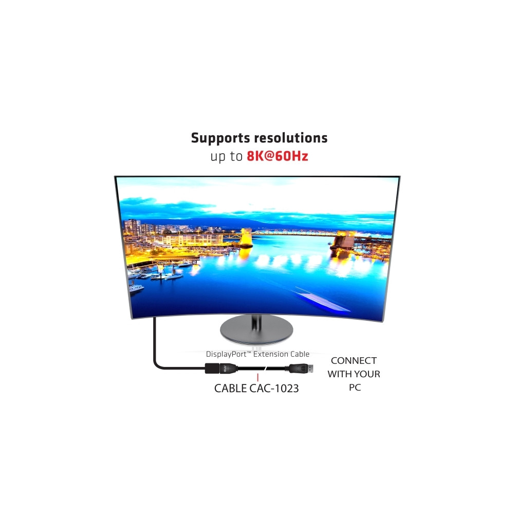 Produktbild för Club 3D - DisplayPort-förlängningskabel - DisplayPort till DisplayPort - 3 m
