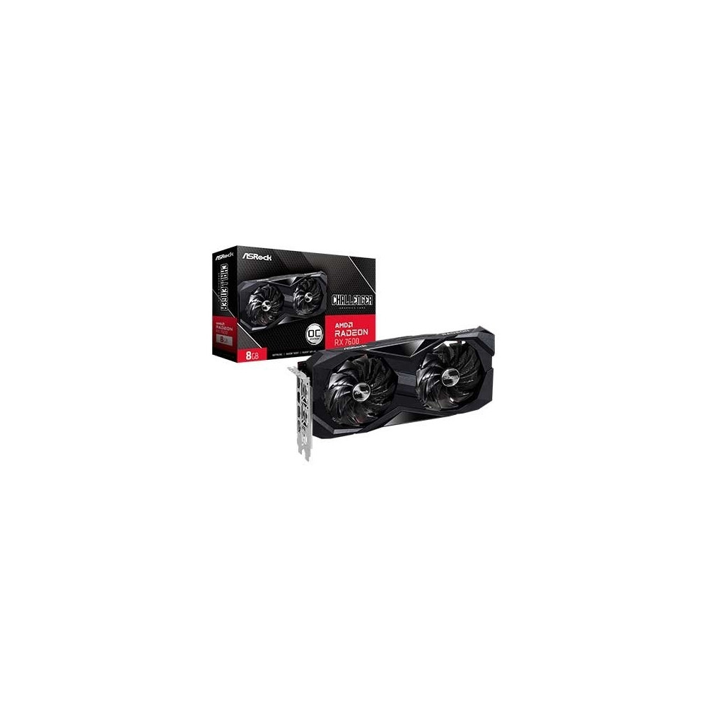 Produktbild för ASRock Radeon RX 7600 Challenger OC - grafikkort - Radeon RX 7600 - 8 GB