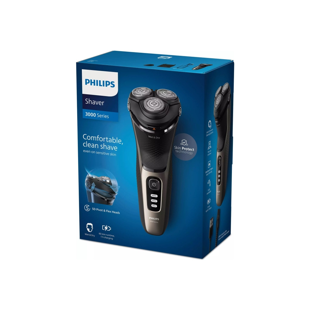 Produktbild för Philips 3000 Series S3242 - rakapparat - ash gold