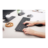 Produktbild för CHERRY KW 9100 SLIM - tangentbord - schweizisk - svart, silver Inmatningsenhet