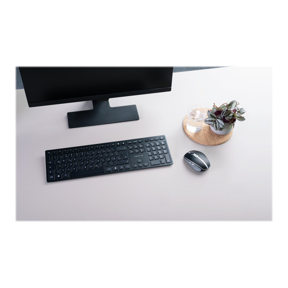 Produktbild för CHERRY KW 9100 SLIM - tangentbord - schweizisk - svart, silver Inmatningsenhet