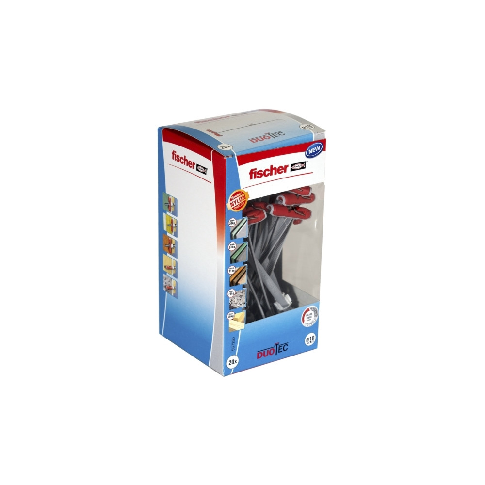 Produktbild för Fischer DUOTEC 10, Väggplugg, Betong, Grå, 50 mm, 1 cm, 4,5...