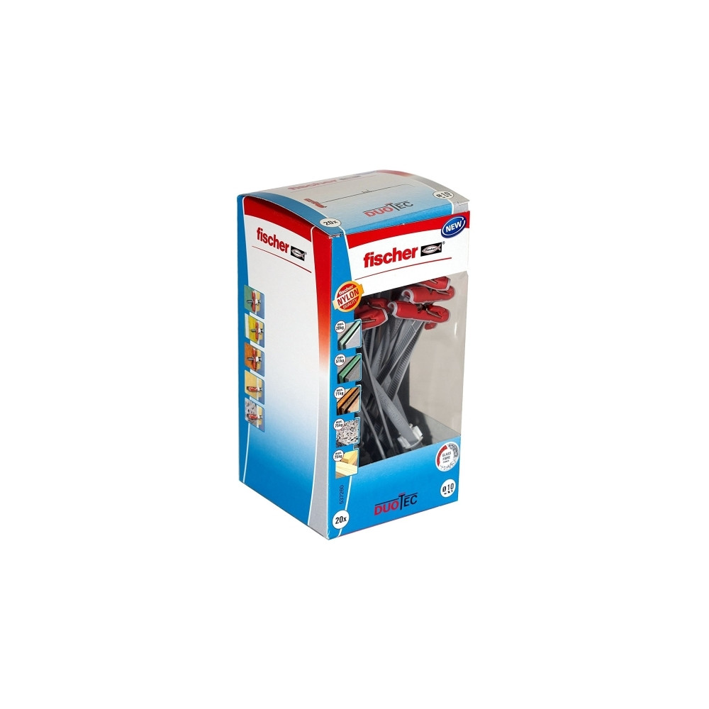 Produktbild för Fischer DUOTEC 10, Väggplugg, Betong, Grå, 50 mm, 1 cm, 4,5...