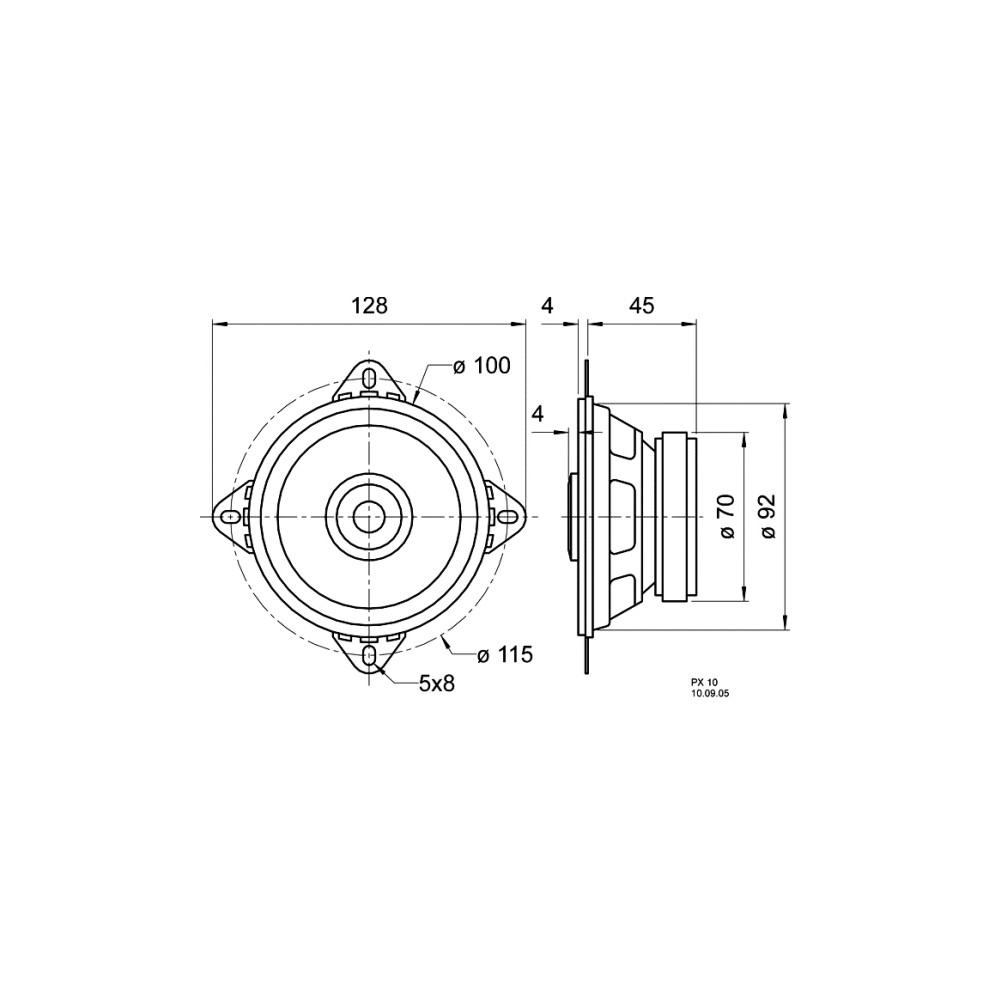 Produktbild för Visaton PX 10 4 OHM - högtalare