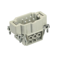 Produktbild för Harting skruvkontakt (insats) 0,75-2,5 mm2 6+PE hane 500V 16...
