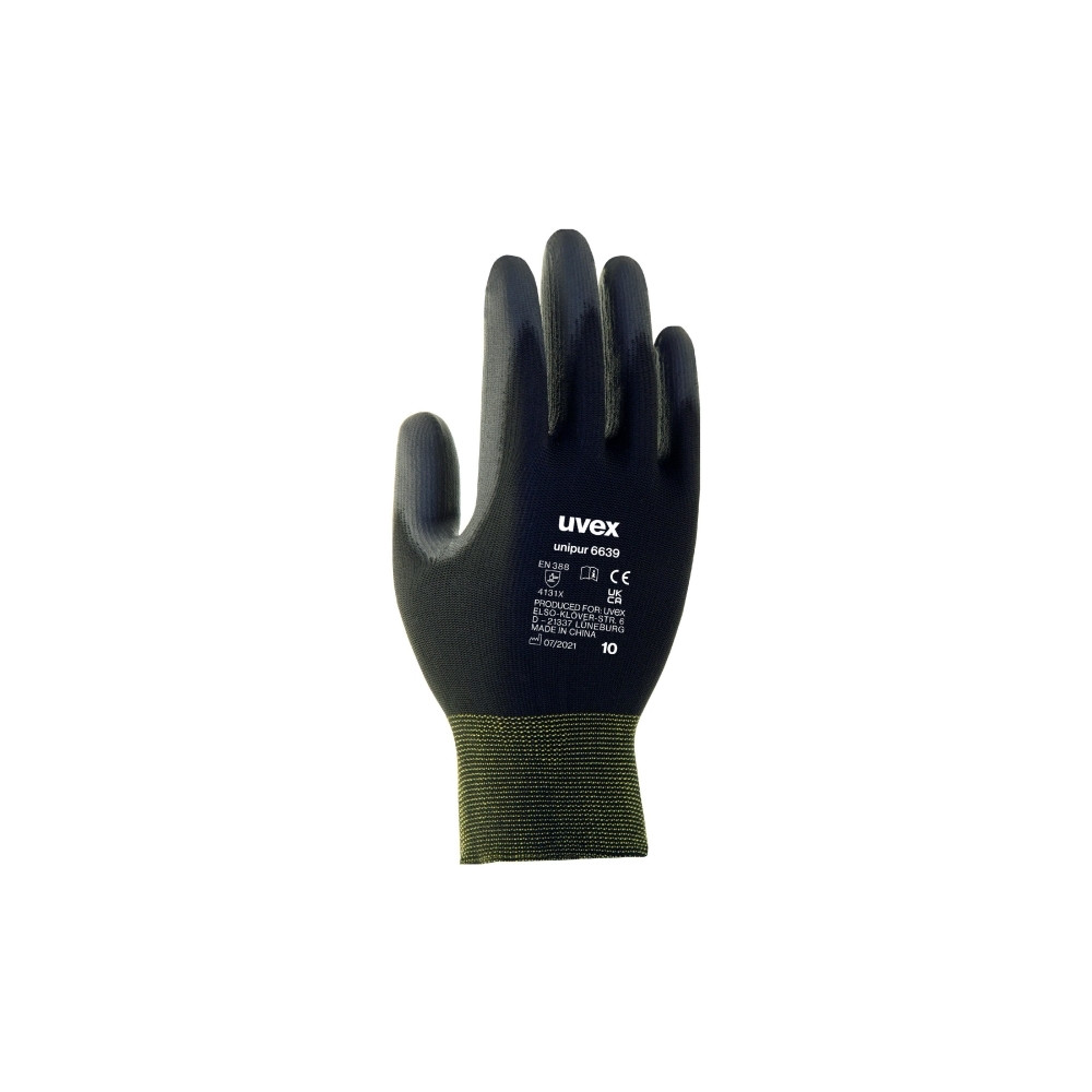 Produktbild för Uvex 60248, Industrihandskar, Svart, Vuxen, Unisex, 1 styck,...