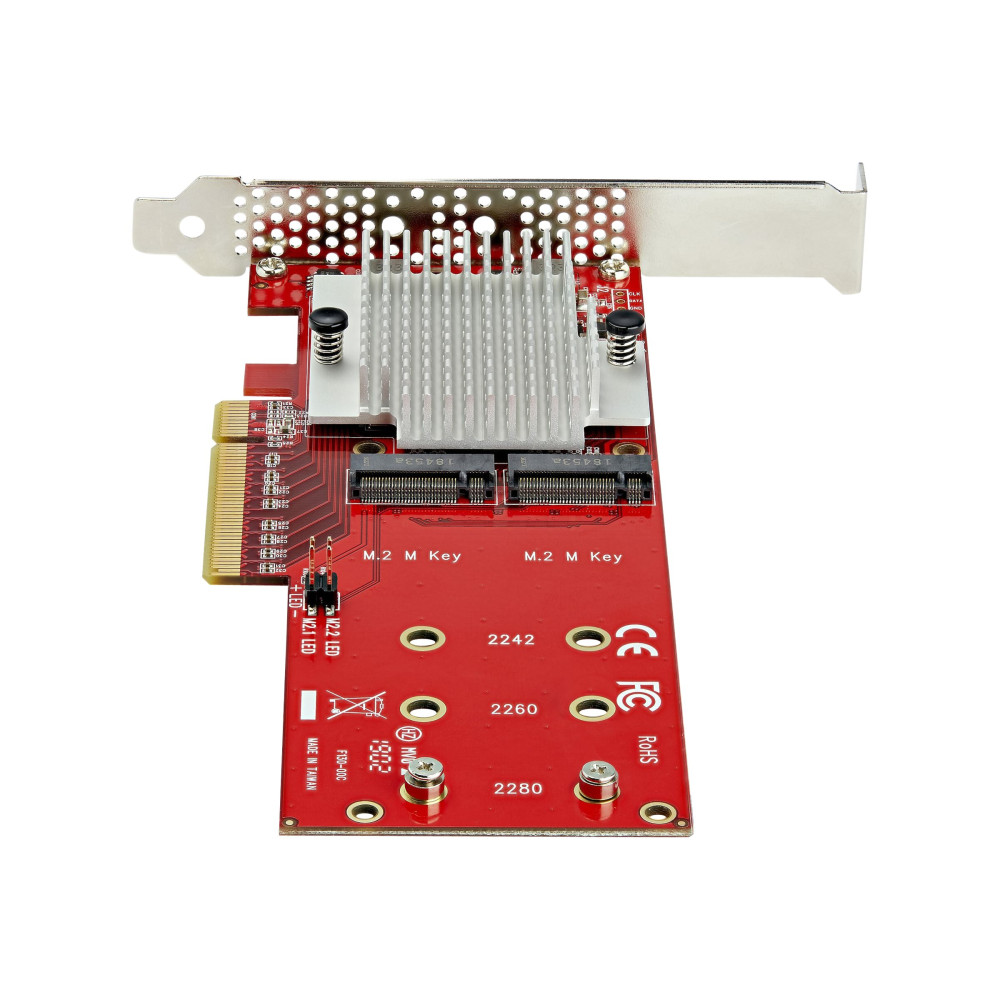 Produktbild för StarTech.com x8 Dual M.2 PCIe NVMe SSD Adapter - PCIe 3.0 - gränssnittsadapter - M.2 Card - PCIe 3.0 x8 - TAA-kompatibel