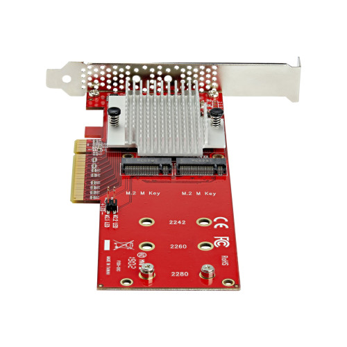 StarTech.com StarTech.com x8 Dual M.2 PCIe NVMe SSD Adapter - PCIe 3.0 - gränssnittsadapter - M.2 Card - PCIe 3.0 x8 - TAA-kompatibel