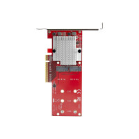 Produktbild för StarTech.com x8 Dual M.2 PCIe NVMe SSD Adapter - PCIe 3.0 - gränssnittsadapter - M.2 Card - PCIe 3.0 x8 - TAA-kompatibel