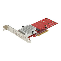 Produktbild för StarTech.com x8 Dual M.2 PCIe NVMe SSD Adapter - PCIe 3.0 - gränssnittsadapter - M.2 Card - PCIe 3.0 x8 - TAA-kompatibel