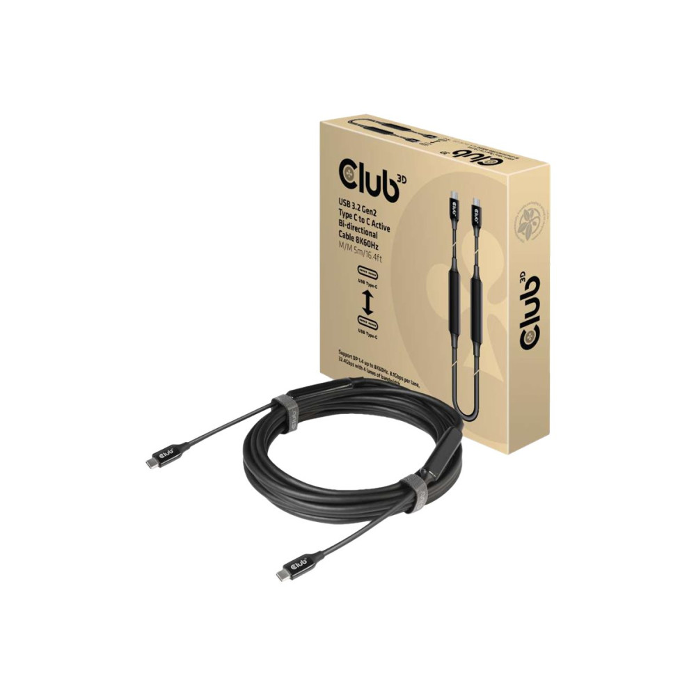 Produktbild för Club 3D CAC-1535 - USB typ C-kabel - 24 pin USB-C till 24 pin USB-C - 5 m