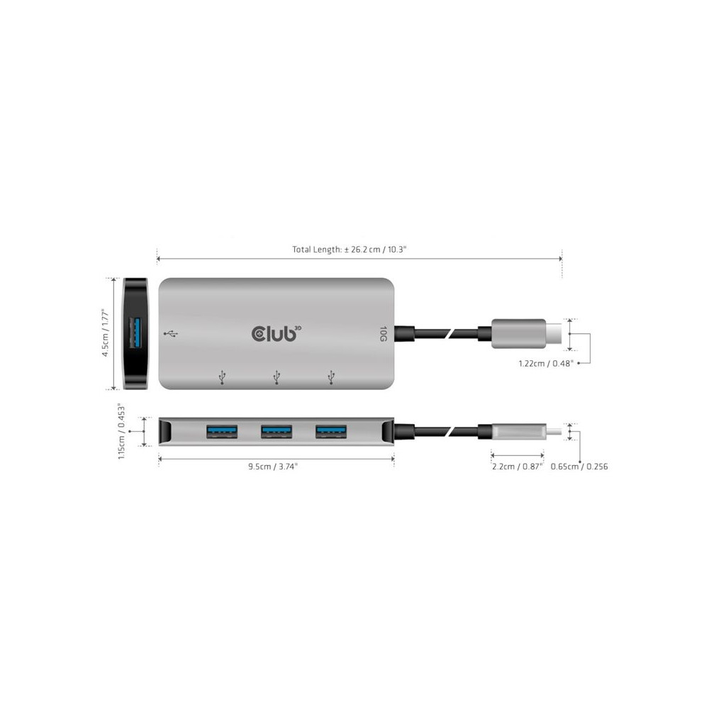 Produktbild för Club 3D CSV-1547 - hubb - 4 portar